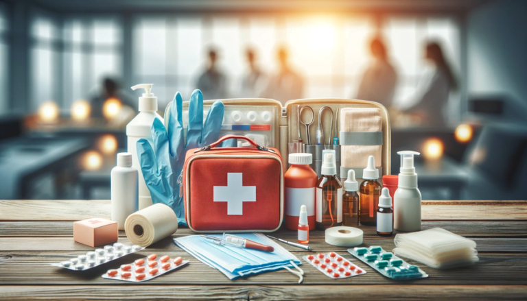 First aid and emergency medical supplies.